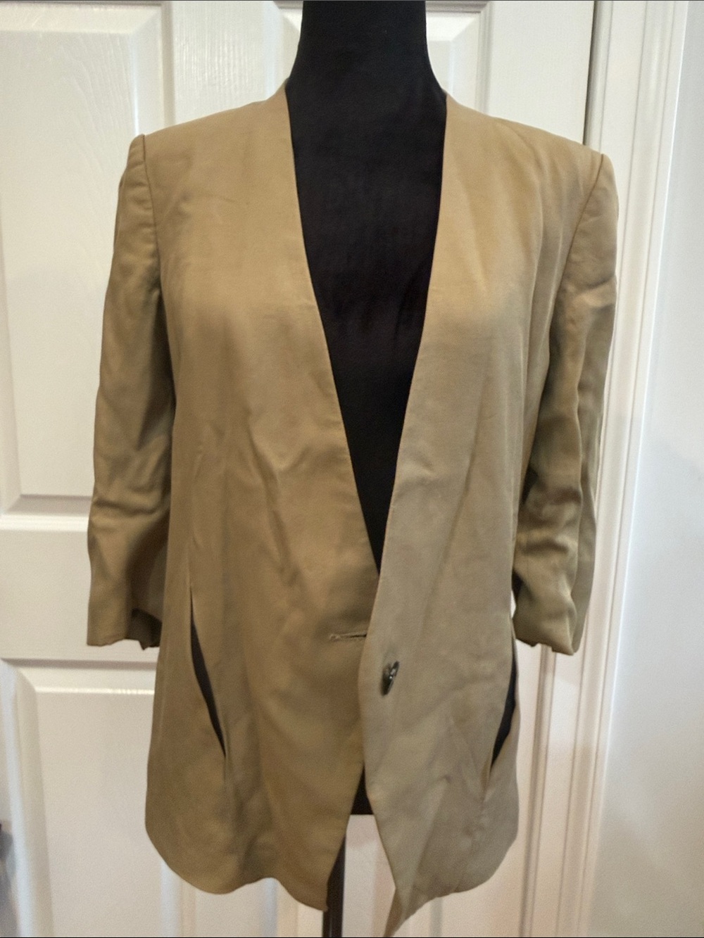 Zara Women's Tan Open-Front Blazer